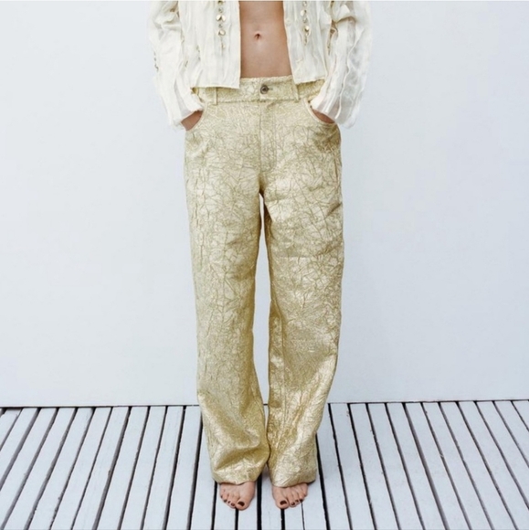 ❌️SOLD❌️SHINY PANTS ZW COLLECTION SIZE M - Picture 6 of 12